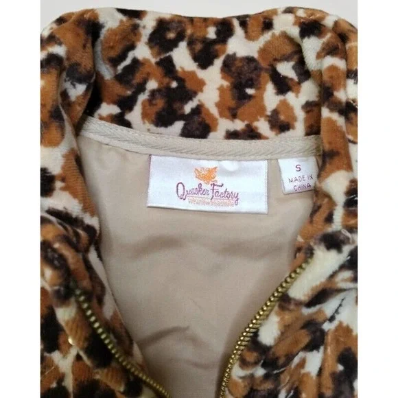 Quacker Factory Leopard Print Sequined Full Zip Vest Size S - Picture 5 of 8